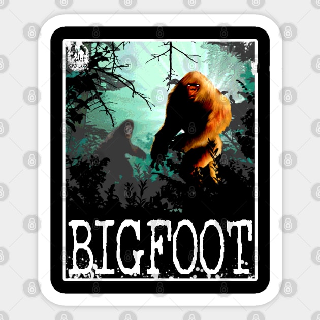 Retro Bigfoot Best Art Sasquatch Vintage Cryptid Woods Hunting Hide and Seek Believe Sticker by National Cryptid Society